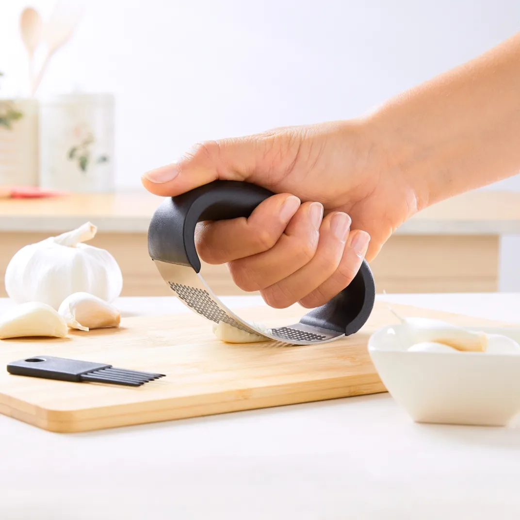 Découpe|Ustensiles De Cuisine Malins-Tempsl Presse ail ergonomique
