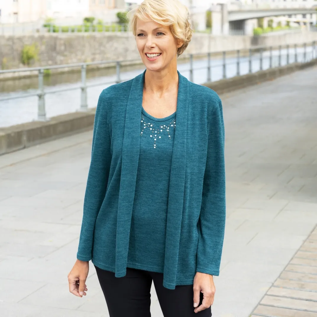 Vêtements-Tempsl Pull 2 en 1 plastron fantaisie