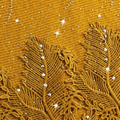 Vêtements-Tempsl Pull dentelle & strass jaune