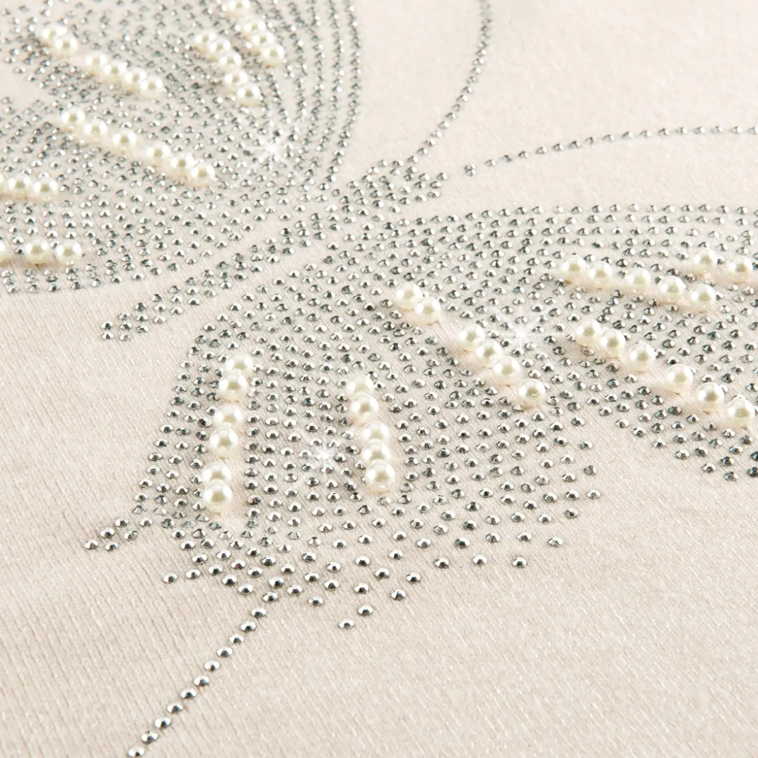 Vêtements-Tempsl Pull papillon strass et perles écru