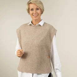 Vêtements-Tempsl Pull poncho beige