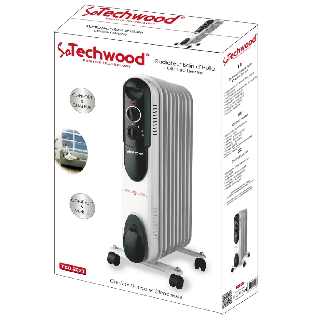Accessoires Bricolage Et Astuces-Tempsl Radiateur bain d'huile 2000W Techwood®