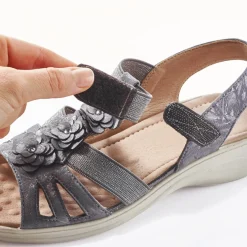 Chaussures, Chaussons Et Accessoires-Tempsl Sandales fleurs élastiquées grises ou beige Pédilège