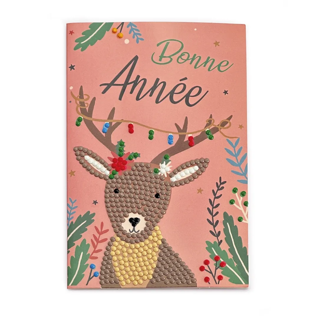 Loisirs Créatifs-Tempsl Set de 4 cartes postales à diamanter Nouvel an