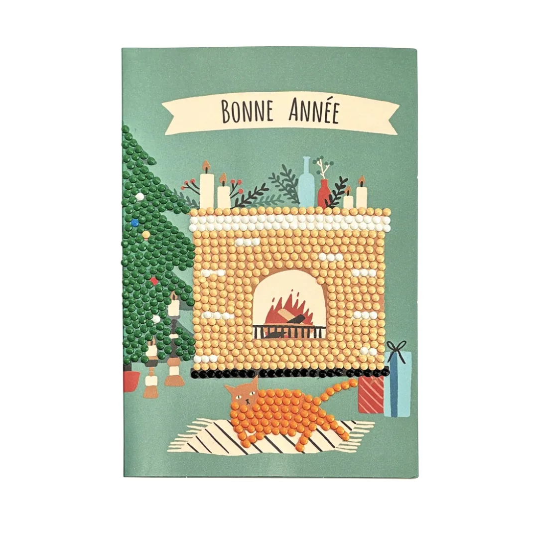 Loisirs Créatifs-Tempsl Set de 4 cartes postales à diamanter Nouvel an