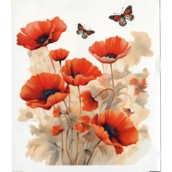 Décorations|Salle De Bain Et Hygiène-Tempsl Stickers de toilette coquelicots