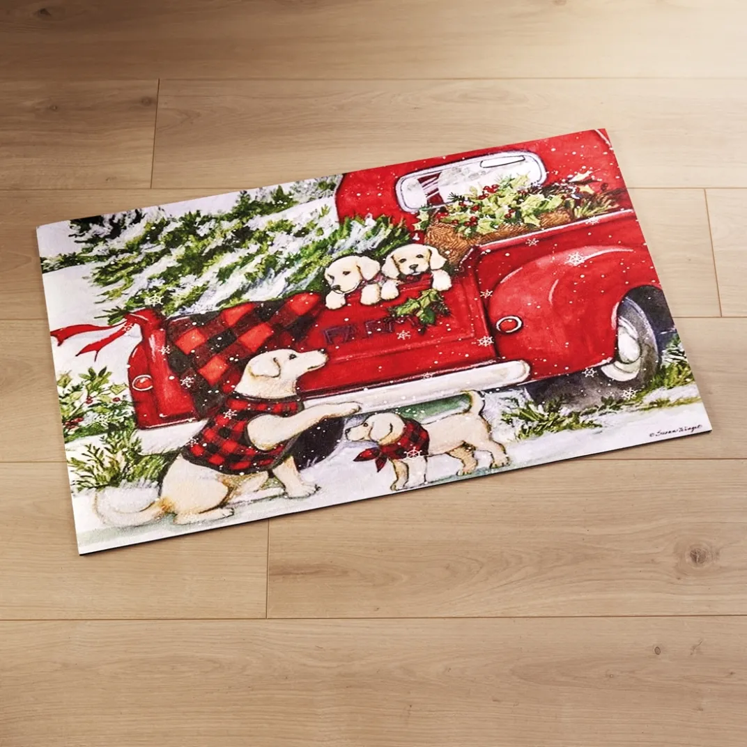 Décorations Intérieures Noël|Décorations-Tempsl Tapis chien de Noël